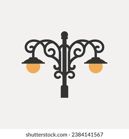 Garden lamp logo vector illustration design