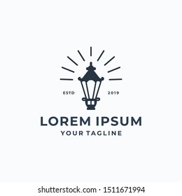 Garden lamp logotype vector template