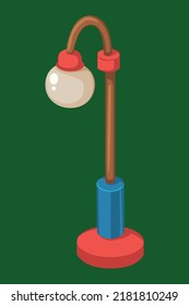 Garden lamp vector cartoon illustration