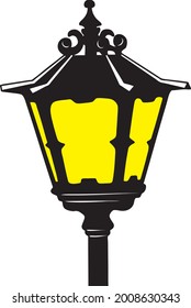 Garden lamp vector illustration isolated on white background