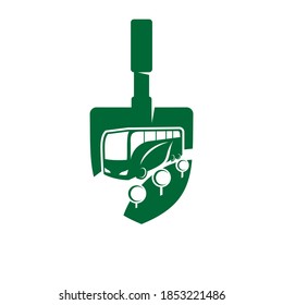 garden landscape bus touring vector icon
