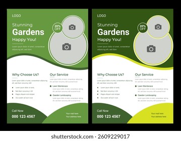 Garden landscape design with pathway in garden and footpath in picturesque summer park and staircase in backyard,Paving stones on floor in park,space for text.