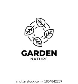 garden, leaves, nature, organic icon and logo in vector. Linear design