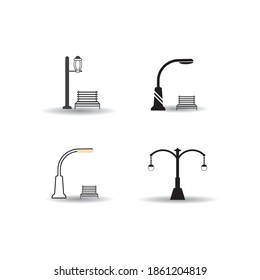 Garden light icon vector design illustration,symbol and background.