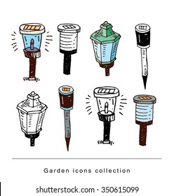Garden light, illustration vector.