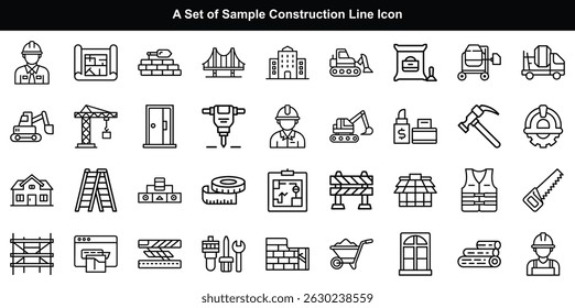 Garden Line Icon Vector Set, Gardening Nature Plant Graphics