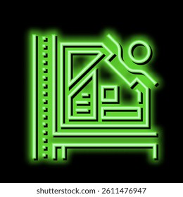 garden location on map neon light sign vector. garden location on map illustration