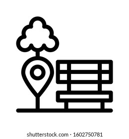 garden location vector thin line icon 