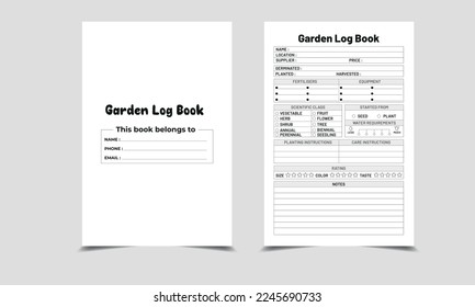 Garden Log Book Garden journal and plant growing tracker notebook