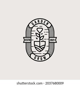 garden logo design vector illustration
