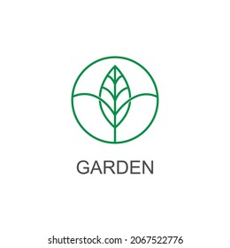 vector de diseño del logotipo del jardín. ilustración con hoja.