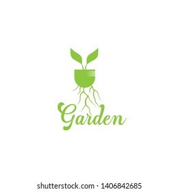 Garden logo design vector template