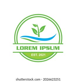 Gartenlogo, Umweltlogo, Vektorgrafik