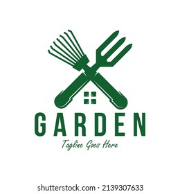 garden logo in green color design template