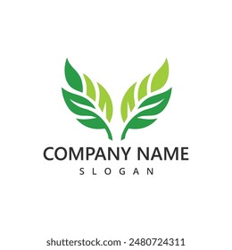 Logotipo del jardín logotipo de la granja de Plantilla usando ilustración de hoja