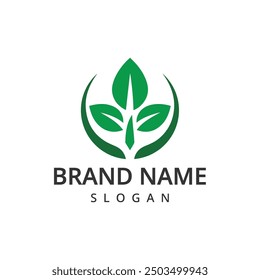 Garden logo template farm logo using  plant illustration