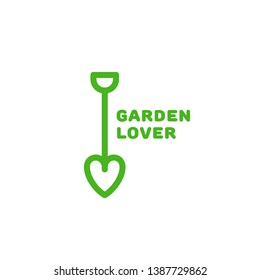 Garden lover logo design template in linear style. Vector illustration.