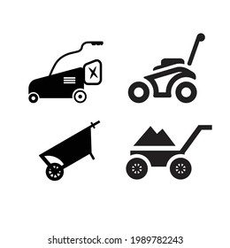 Garden machines set. vector. isolated illustrator. 