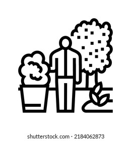 garden maintenance line icon vector. garden maintenance sign. isolated contour symbol black illustration