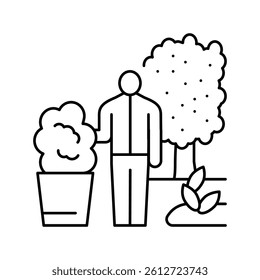 garden maintenance line icon vector. garden maintenance sign. isolated contour symbol black illustration