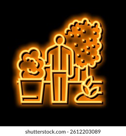 garden maintenance neon light sign vector. garden maintenance illustration