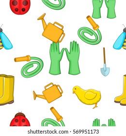 Garden maintenance pattern. Cartoon illustration of garden maintenance vector pattern for web