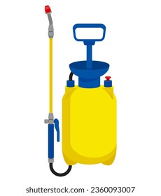 Garden manual sprayer color icon - hand tool equipment for gardening or agriculture. Isolated vector illustration