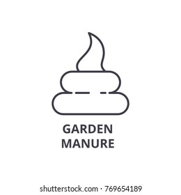 garden manure line icon, outline sign, linear symbol, vector, flat illustration