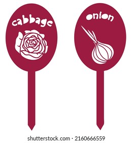 Garden Markers. Cabbage And Onion