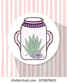 Garden mason jar cartoon