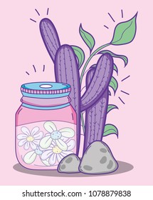 Garden mason jar cartoon