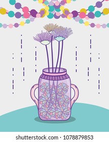 Garden mason jar cartoon