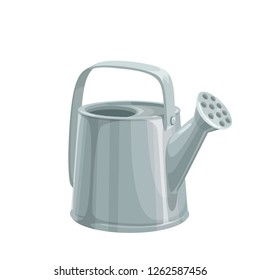 Garden metal watering can. Cartoon style. Illustration of Garden tools.