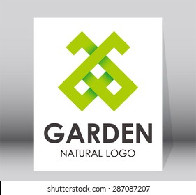 Garden natural logo element ecology green symbol icon shape template design vector abstract