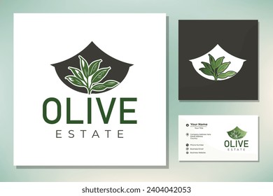 Garden Olive Leaf Plant with House