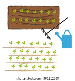 Garden on white background. Vector illustration.