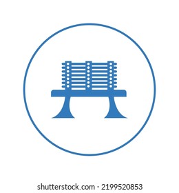 Garden outdoor sitting bench icon | Circle version icon |