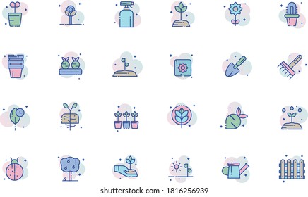 Garden Outline Icon Pack - All elements on this template are editable with vector software