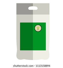 Abonador de embalaje de jardín, icono del paquete de jardín vectorial, de estilo plano.