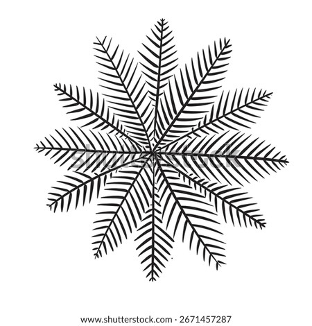 Garden palm tree top view, Architectural symbol of tree in base layout, vector illustration.