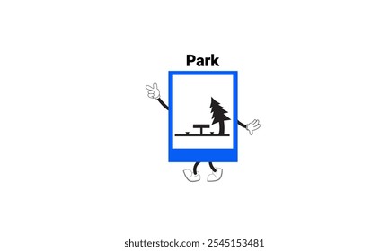 Garden or Park graphic vector illustration with cartoon characters. Graphic design is suitable for children's education, story books, or traffic safety materials. vector illustration