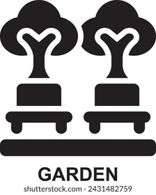 garden, park, trees, recreation, ecology, environment expanded solid glyph icon for web mobile app presentation printing