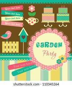 garden party cute collection. vector illustration