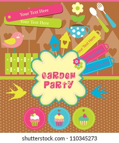 garden party cute collection. vector illustration