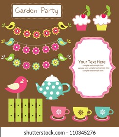 garden party cute collection. vector illustration