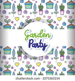 Garden party pattern background