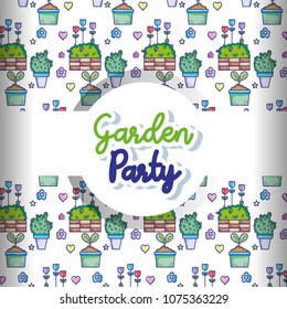 Garden party pattern background