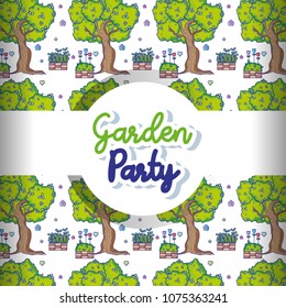 Garden party pattern background