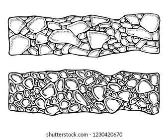 Garden paths stone sketch vector. isolated object.