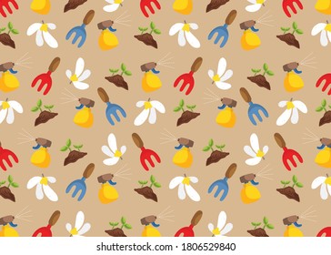 ilustración de fondo de patrón de jardín diseño vectorial 